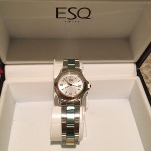 Vintage ESQ Ladies Two tone bracelet Watch